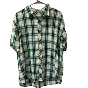 Men’s PJ Mark 2XL plaid button down short sleeve shirt